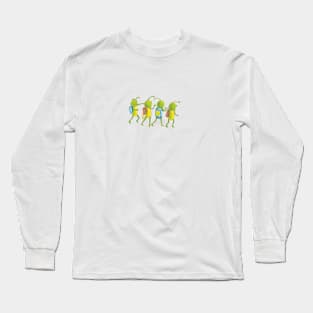 Martians Walking Illustration Long Sleeve T-Shirt